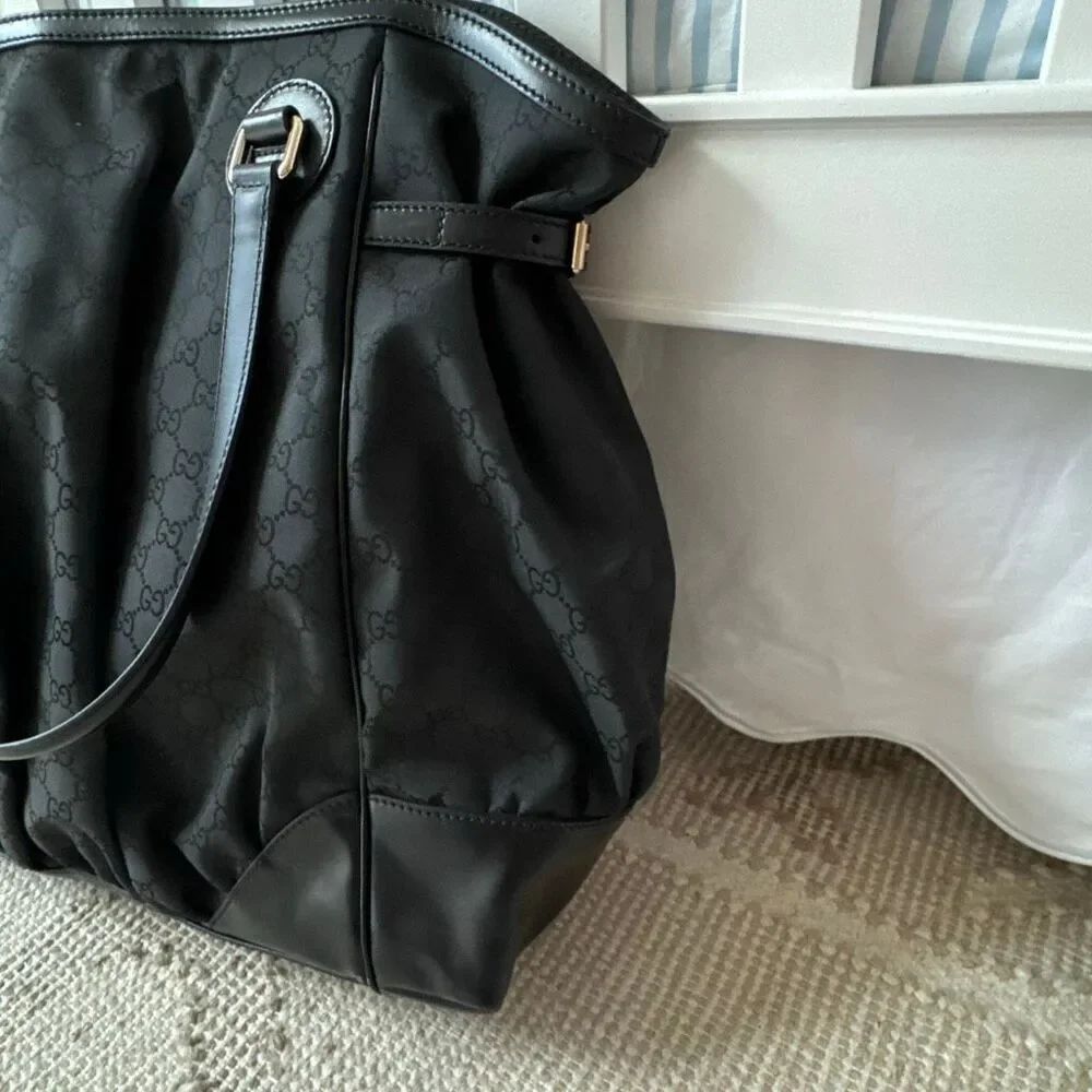 Gucci GG Canvas Full Moon Tote Bag Black - Picture 12 of 16